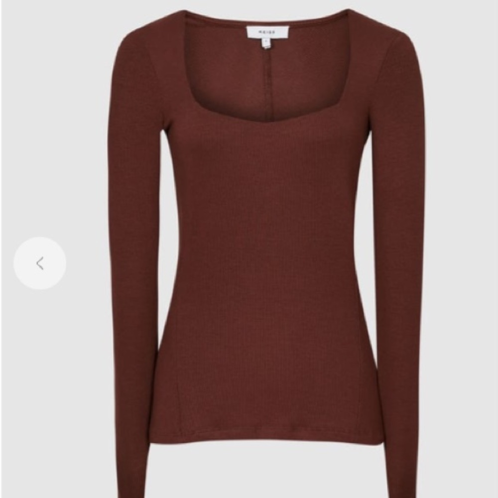 Reiss Dalia Square Top Rust Brown XS